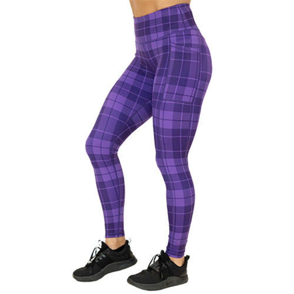 CVG Purple Plaid Leggings w/ Pockets